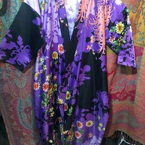 Japanese Kimono, purple with floral print